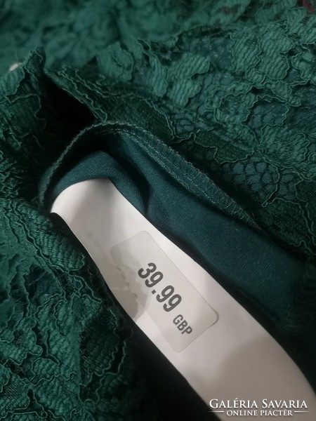 ZARA 38-40-es-es, smaragdzöld légcsipke alkalmi, örömanya ruha