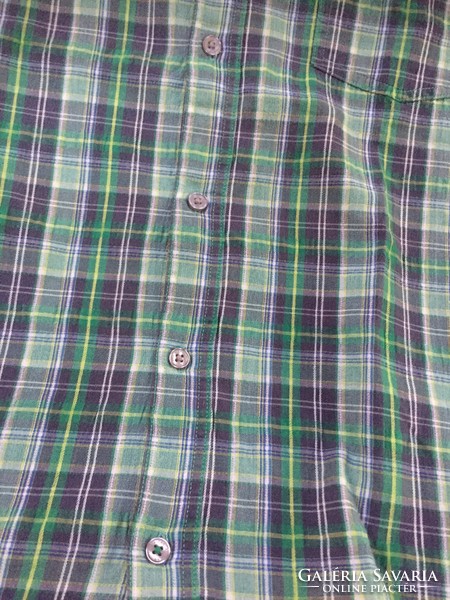 Branded men's, teenage checkered short-sleeved shirt, Charles Vögele brand, size L (cssportt)