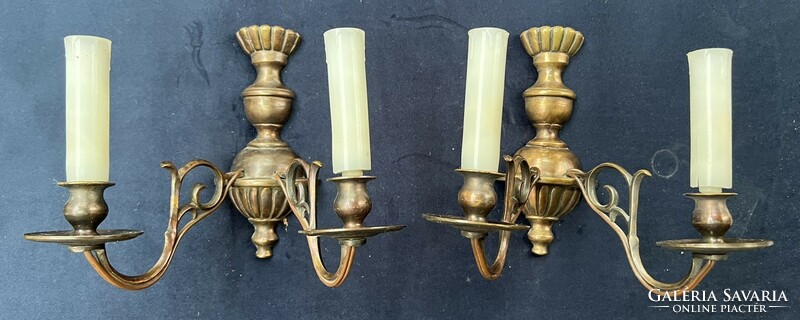 Restored antique two-armed wall arm in a pair