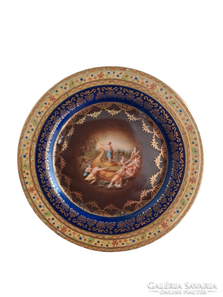 Antik ALTWIEN - jelenetes tányér