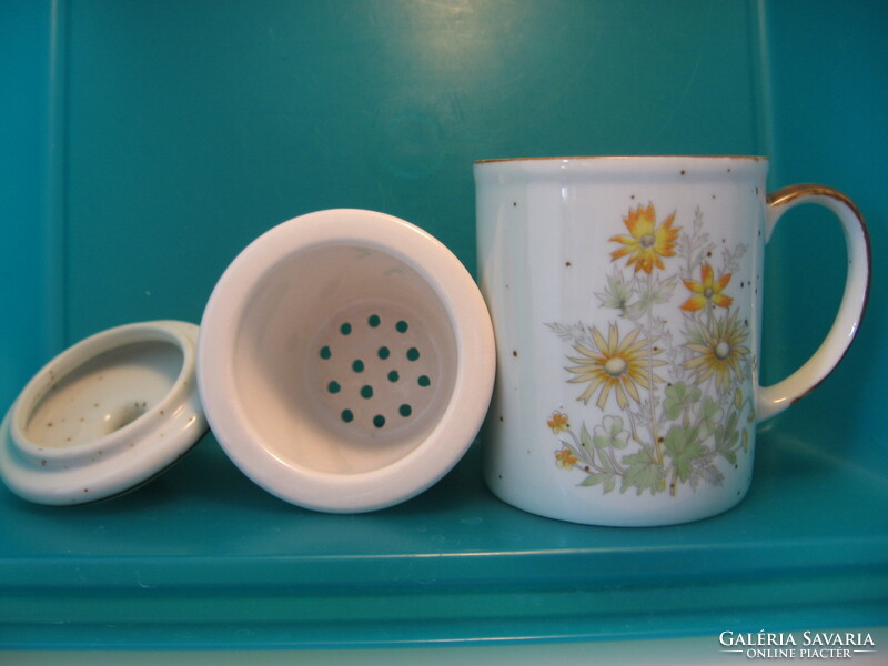 Otagiri mixed floral mug with herbal filter and lid