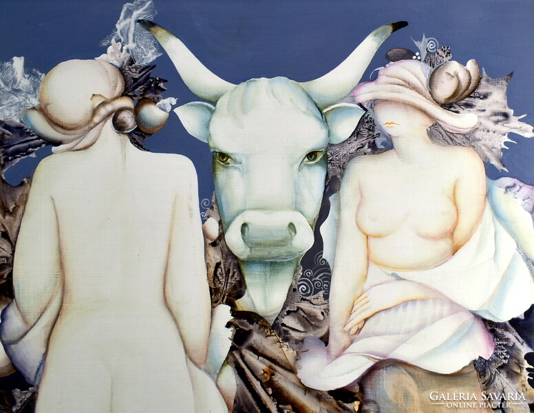 Erzsébet Markó (1947) women with a bull