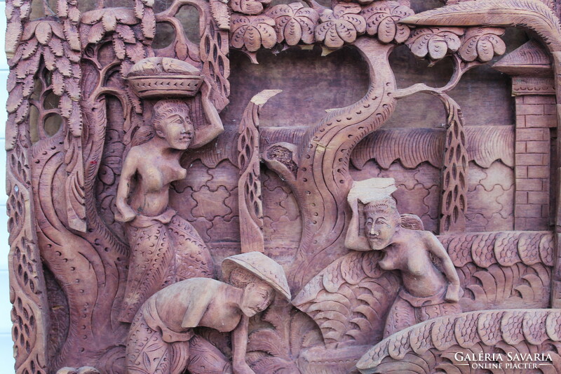Indonesian old carved mural