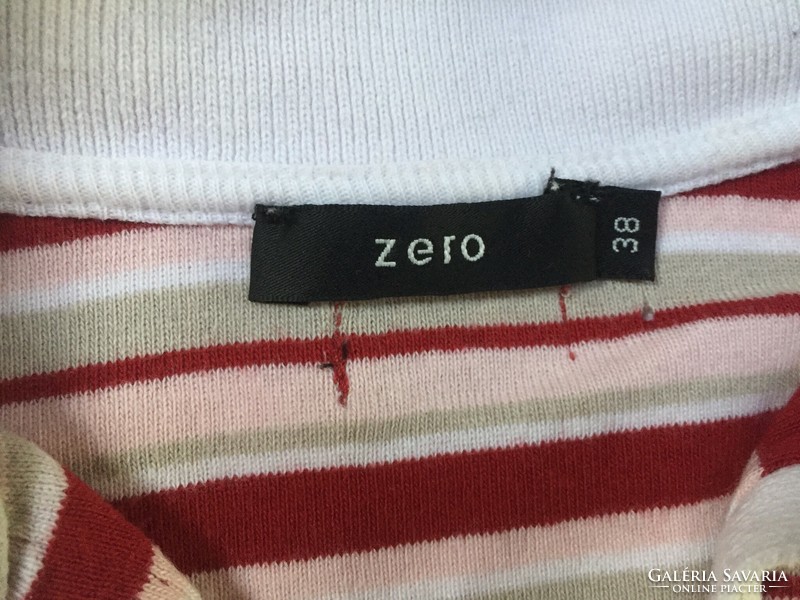 Striped, short-sleeved women's t-shirt for size 38, zero brand