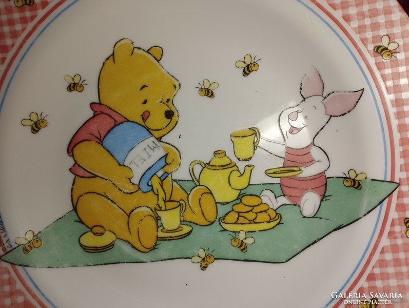 A fairy-tale French Jena cake plate, piglet and its companions