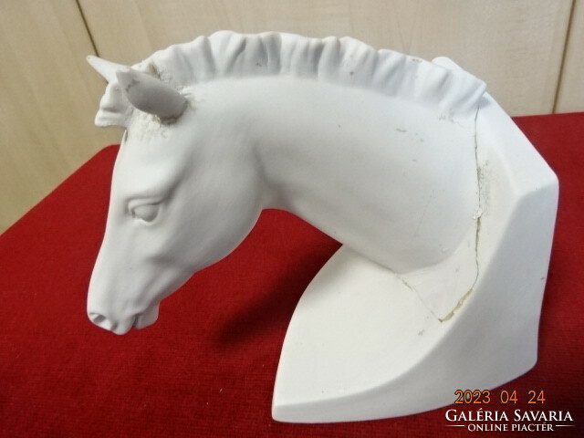 Plaster figure statue, horse head, length 17 cm. Jokai.