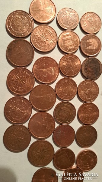 15 pieces 1 euro cent 12 euro cents