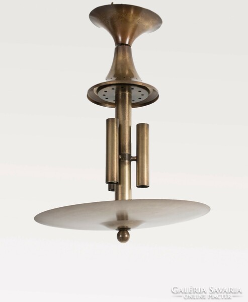 Art deco style design chandelier - with a cymbal at the bottom