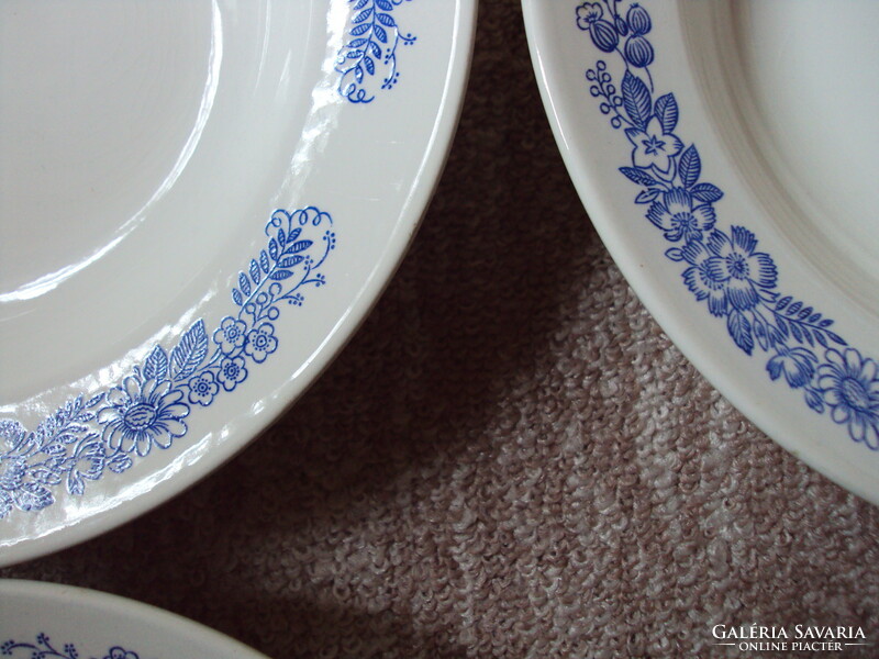Retro old ceramic deep plate flower pattern konakovo made Soviet-Russian 6 pcs
