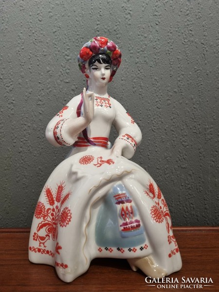 Marked Russian porcelain maiden figure statue - 51204