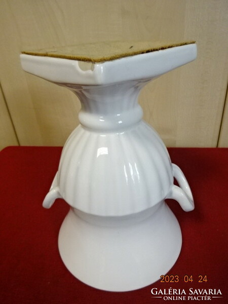 Antique glazed ceramic vase, white, height 20.5 cm. Jokai.