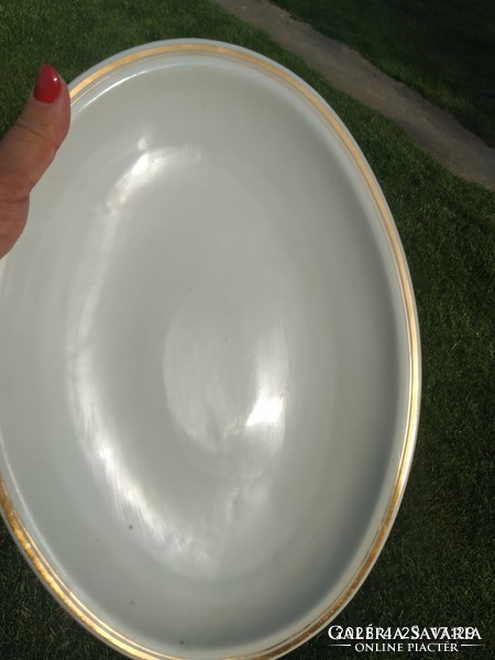 Zsolnay porcelain oval serving dish, table center serving dish, roasting dish for sale!