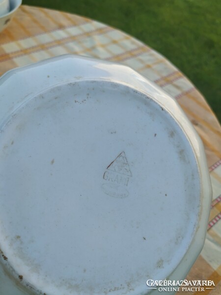 Granite blue polka dot ceramic bowl for sale!
