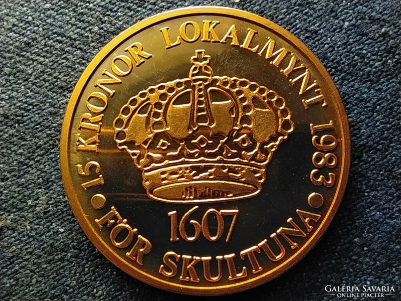Sweden xi. King Charles 1983 copper 15 crown local currency (id55351)