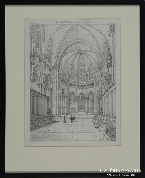 W. Payne litográfia : Francia katedrálisok Sens