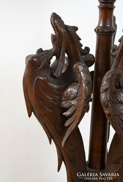Carved dragon pedestal