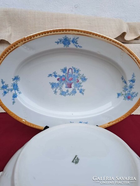 Beautiful forget-me-not basket pattern epiag czechoslovakia floral scone dish bowl porcelain roasting dish