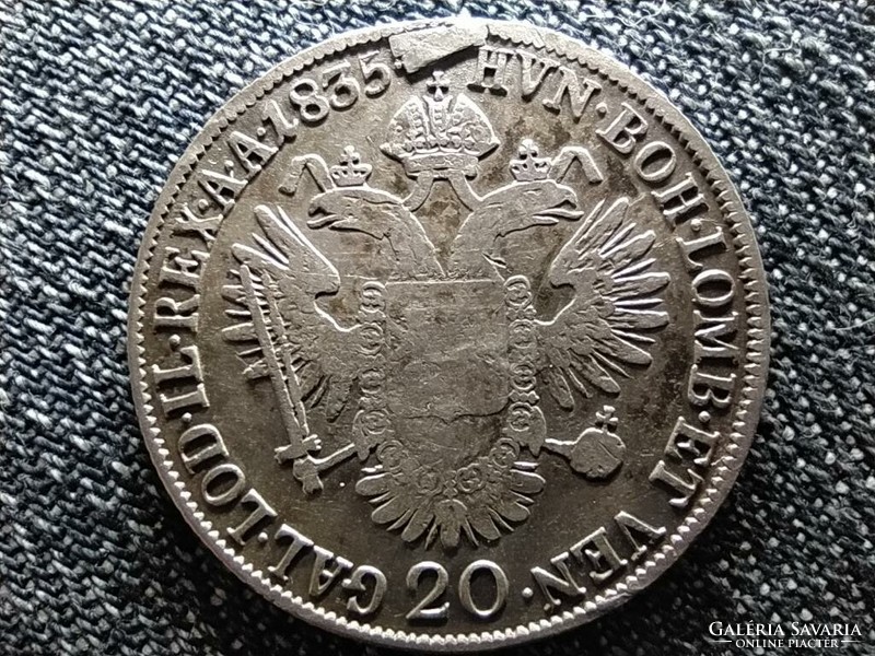 Ausztria II. Ferenc .583 ezüst 20 Krajcár 1835 B (id47444)