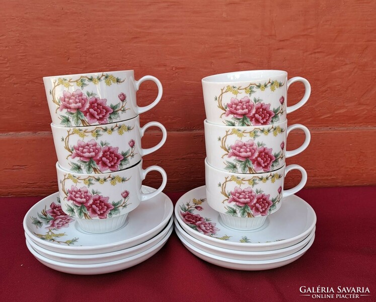 Beautiful german rose floral teacups tea cup cup flower kitchen porcelain