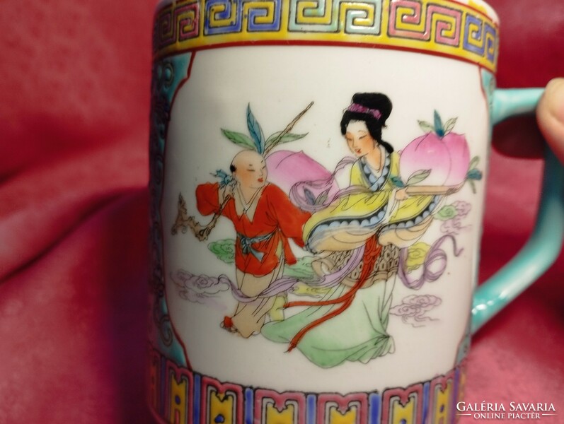 Famille Jaune, antik kínai porcelán csésze