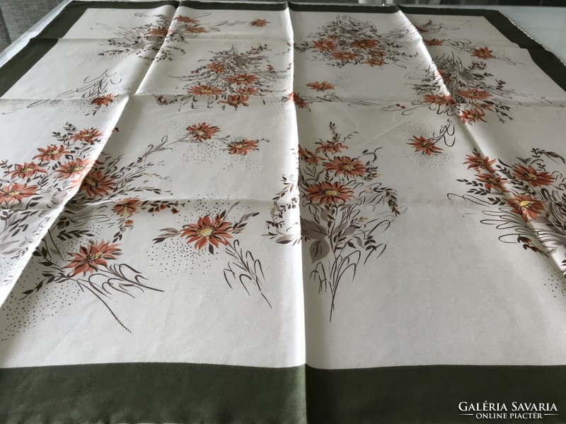 Vintage J. D’Ormont Paris selyemkendő virágokkal, 77 x 77 cm