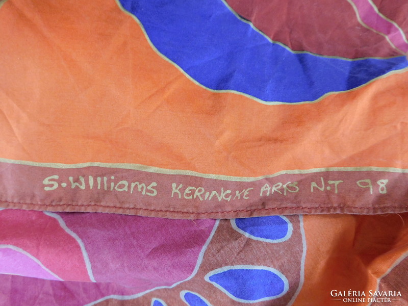 Kézzel festett S. Williams  valódi selyem kendő