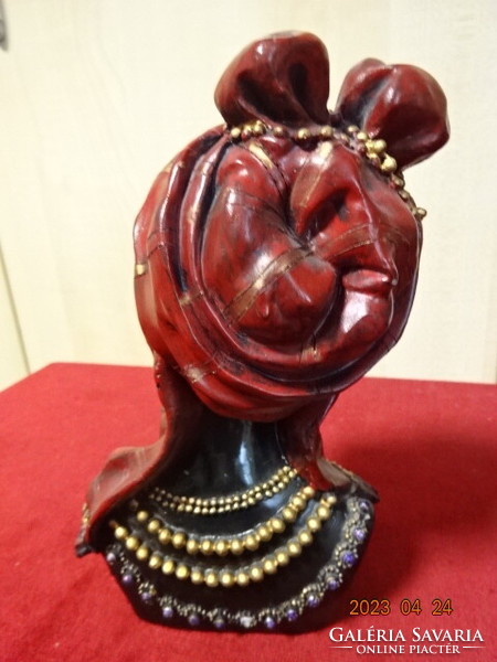 African female head with jewelry, height 20 cm. Jokai.