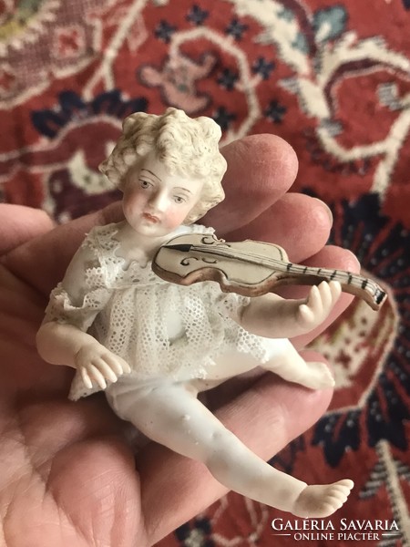 Very old biscuit porcelain figurine / 4 pieces together/