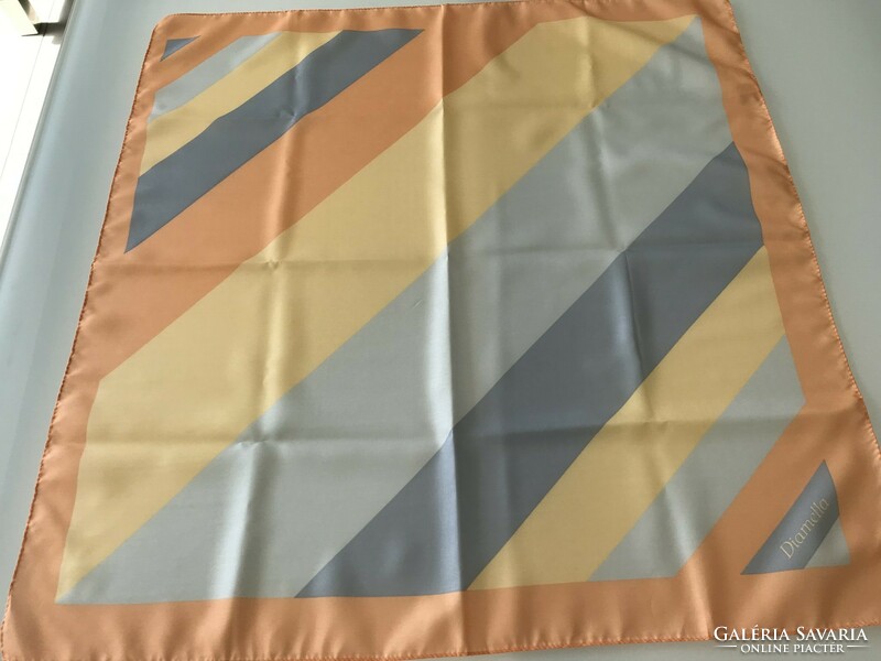 Italian scarf with delicate bright colors, brand Diamella, 68 x 67 cm