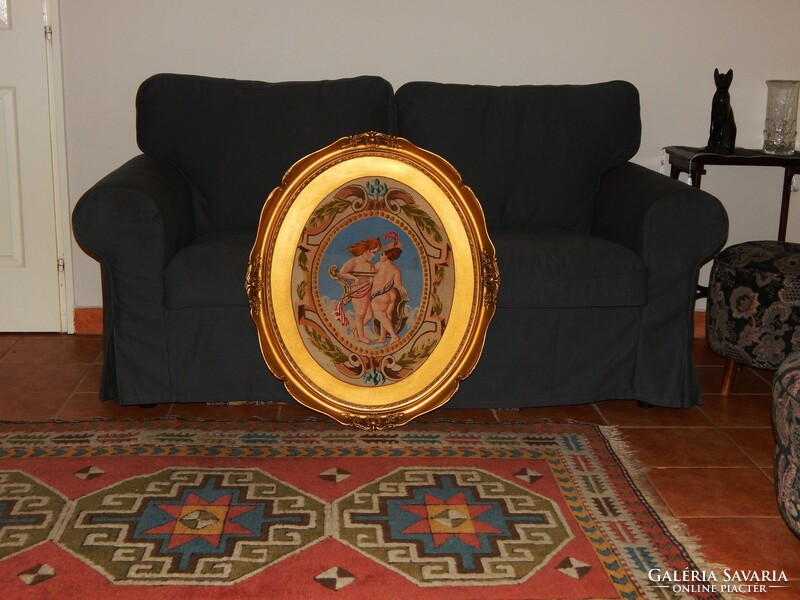 Quality tapestry in an 80 x 68 oval frame, in excellent condition