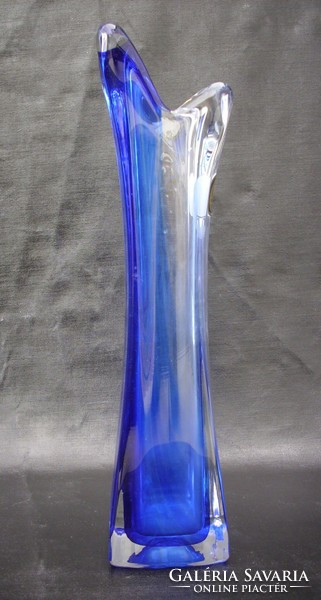 Blue glass vase austria lux glass