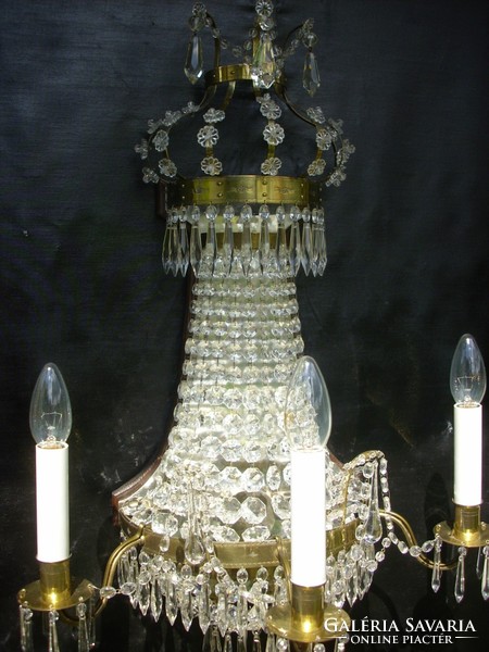 Antique empire crystal wall arm with crown