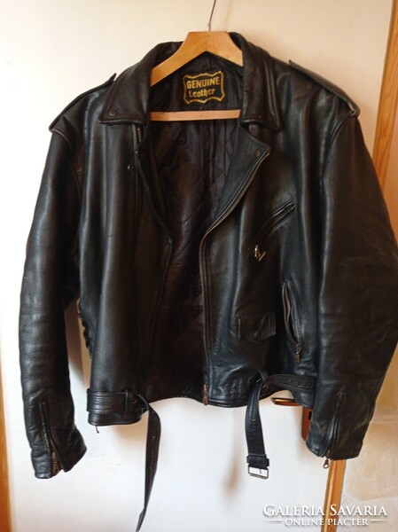 Large size buffalo leather jacket motorcycle jacket