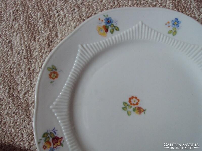 Retro old porcelain small plate, cake plate with floral pattern Bavarian 2 pcs