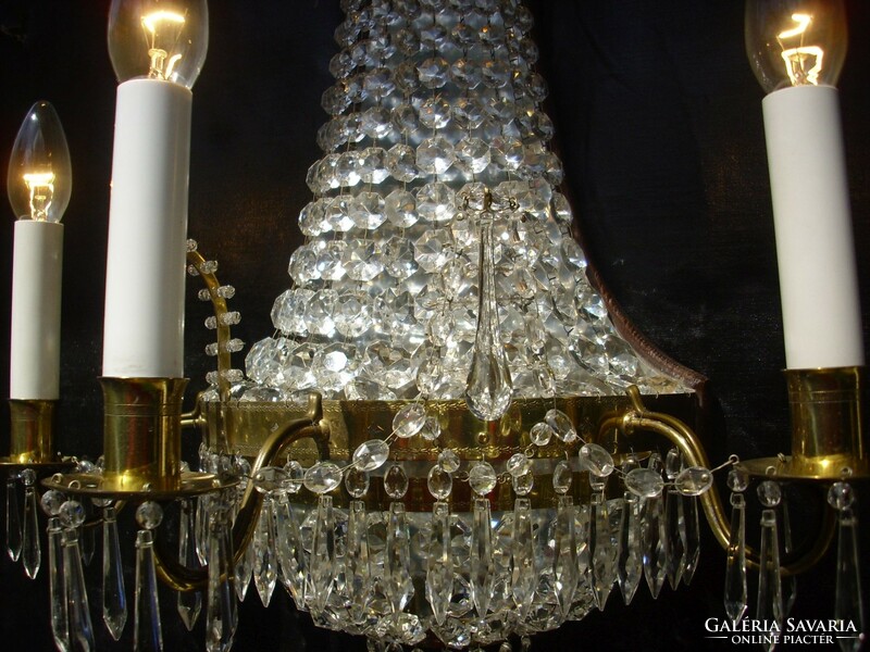 Antique empire crystal wall arm with crown