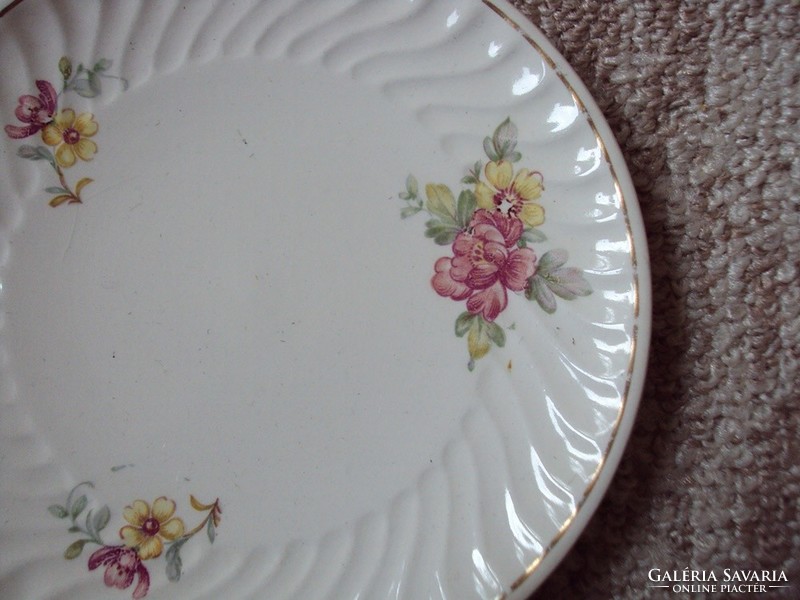 Retro old marked cookie plate with flower pattern - granite Kispest cs.K.Gy.