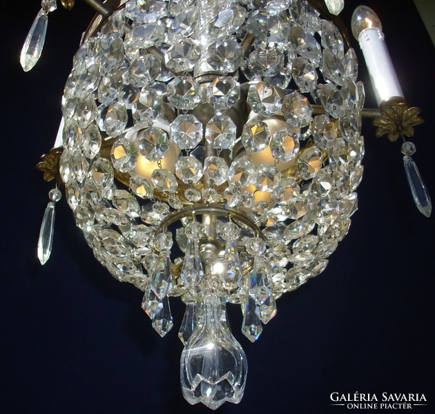 Antique empire crystal chandelier with 8 lights