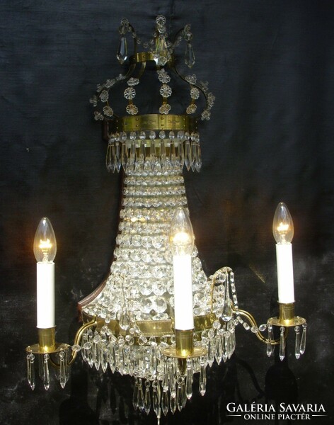 Antique empire crystal wall arm with crown