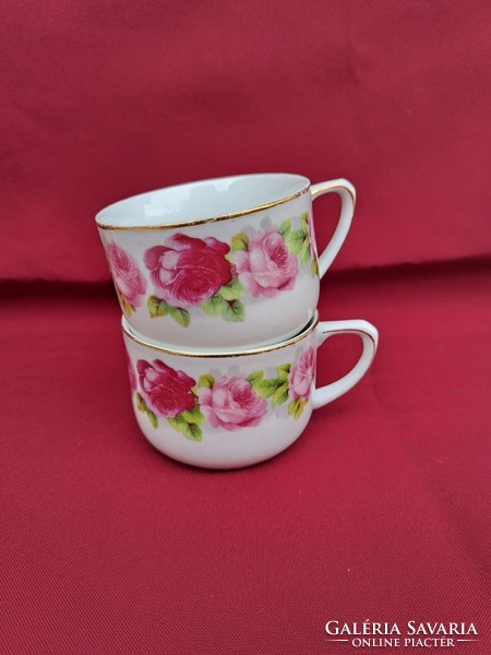 Gyönyörű 2 db hibátlan rózsás teáscsészék  teáscsésze  csésze virágos bögre bögrék