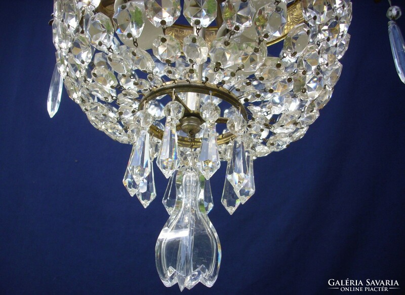 Antique empire crystal chandelier with 8 lights