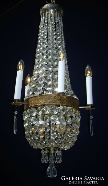 Antique empire crystal chandelier with 8 lights