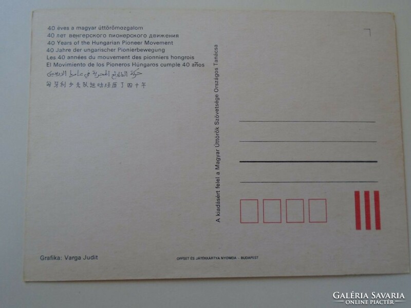 D195009 old postcard - 40 years of the Hungarian pioneer movement - association of Hungarian pioneers - pioneer