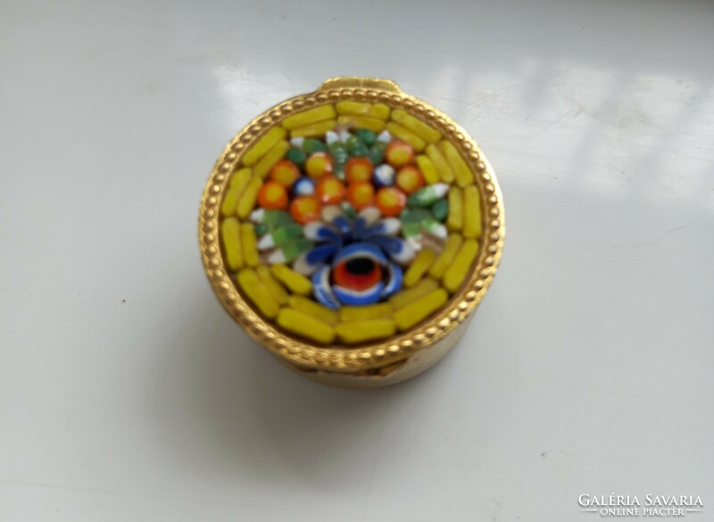 Millefiori micro mosaic vintage jewelry herb tarolo box