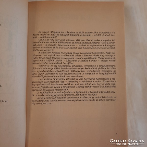 Magyar Krónika 1956 sajtója Október 23.-november 4. válogatás    1989 /Gyurkó László/