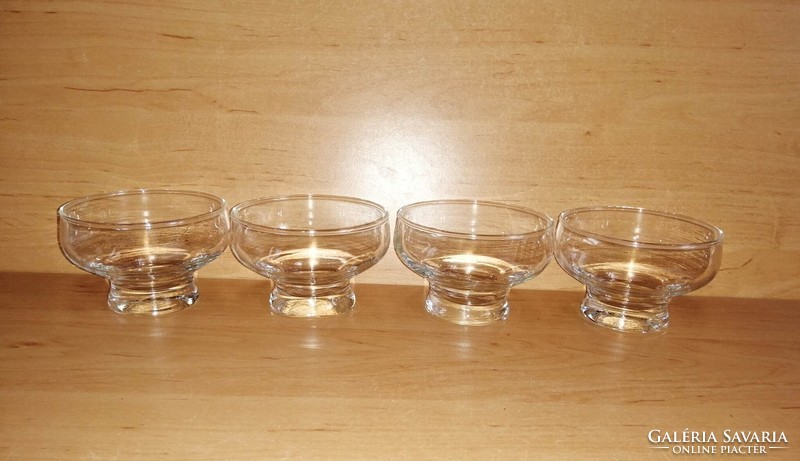 Talpas üveg pohár vagy fagyi kehely készlet 4 db - 6,5 cm magas (po-4)