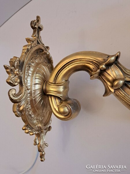 Antique refurbished, rewired brass wall lever