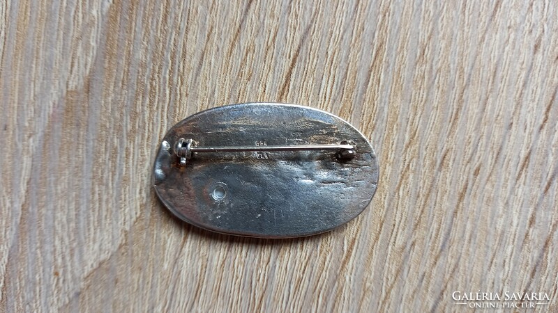 Special silver brooch with almandine stones