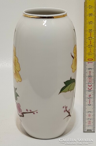 Hollóházi hortenzia mintás porcelán váza (2600)