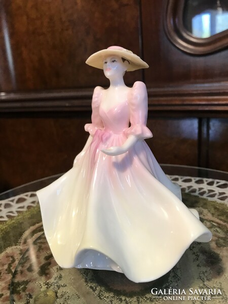 Coalport debulante may ball flawless, hand painted, marked, porcelain statue