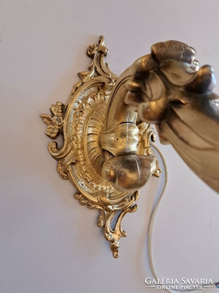 Antique refurbished, rewired brass wall lever